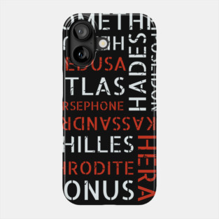 Word Cloud - Ancient Greek Mythology Gods & Titans Phone Case