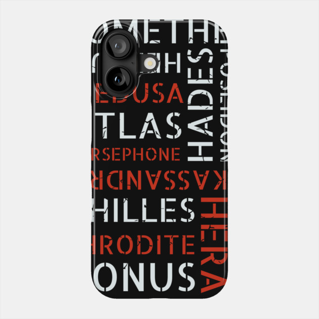 Word Cloud - Ancient Greek Mythology Gods & Titans Phone Case by TuncGK
