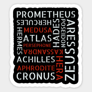 Word Cloud - Ancient Greek Mythology Gods & Titans Magnet
