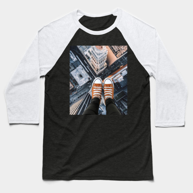 Vertigo - Playful & Scary Montage - Fear of Height Baseball T-Shirt by TuncGK