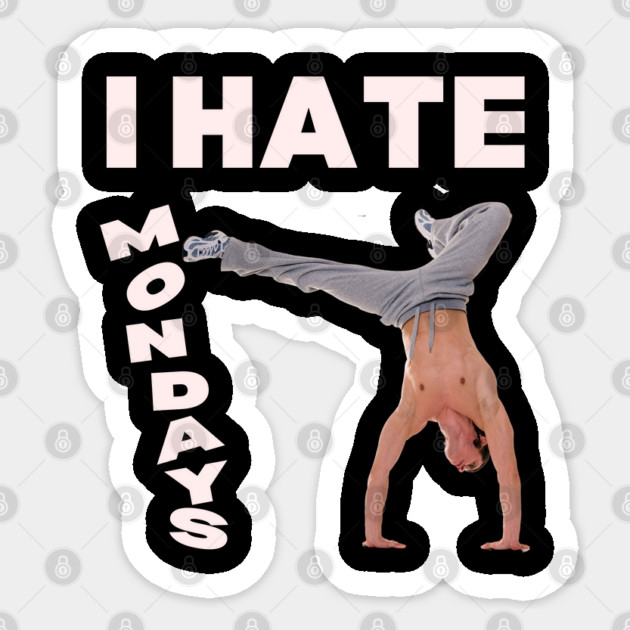 I Hate Mondays - Funny & Playful Montage - Man Kicking Sticker by TuncGK