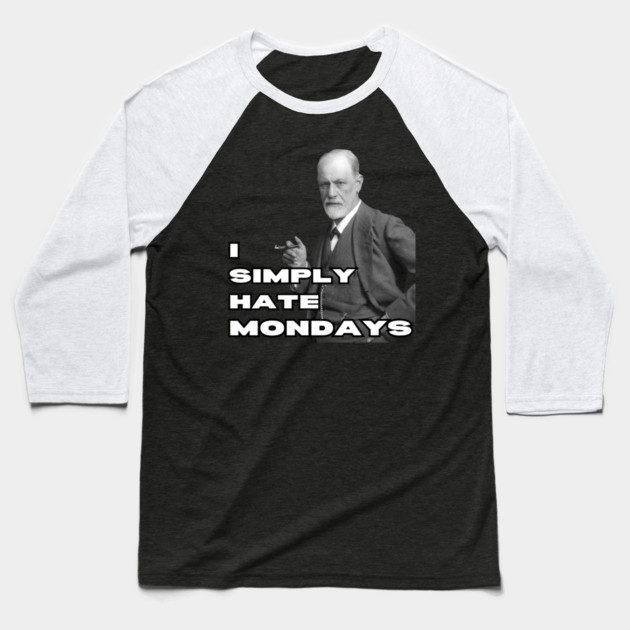 Freud Hates Mondays - Funny Retro Baseball T-Shirt by TuncGK