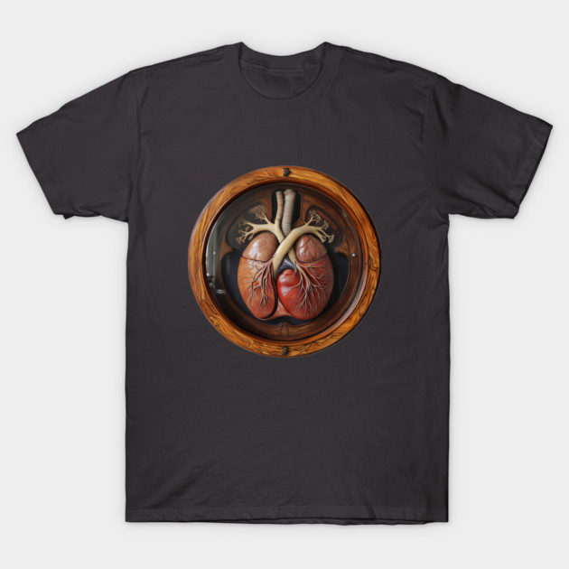 Trompe L'oeil - Heart in Wood Frame T-Shirt by TuncGK