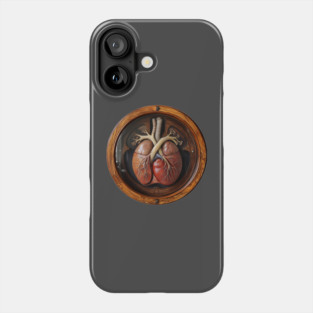 Trompe L'oeil - Heart in Wood Frame Phone Case