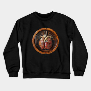 Trompe L'oeil - Heart in Wood Frame Crewneck Sweatshirt