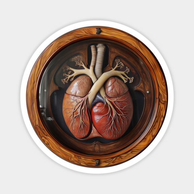 Trompe L'oeil - Heart in Wood Frame Magnet by TuncGK