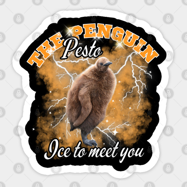 Pesto the penguin, ice to meet you, Funny Pesto Penguin Sticker by Prinyos