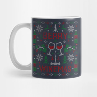 Funny Wine Lover Wine Drinking Ugly Christmas Sweater Party Favorite Mug