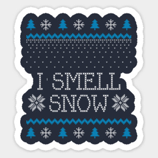I Smell Snow Christmas Sweater Design Sticker