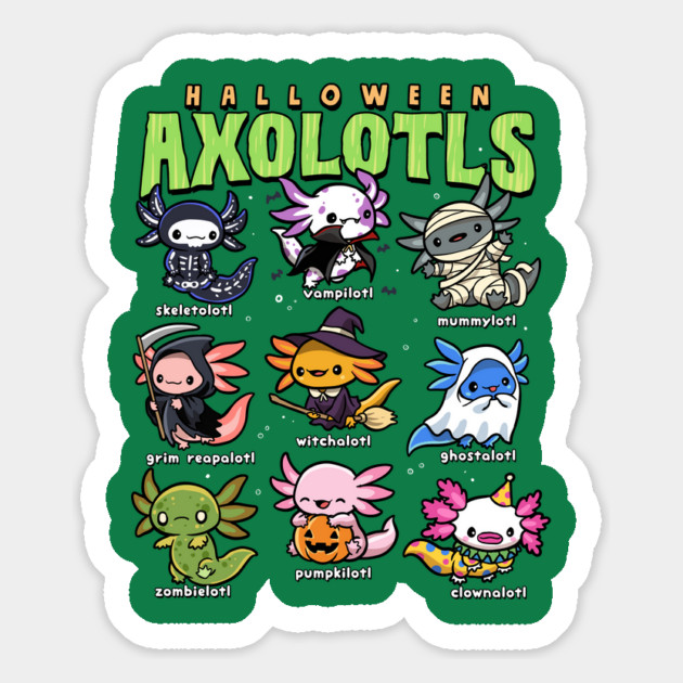 Halloween Axolotls Magnet by GoshWow®