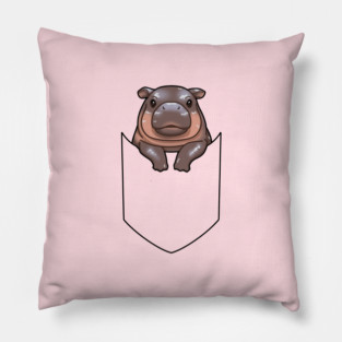 Moo Deng Bouncy Pig Viral Pygmy Hippo Pillow