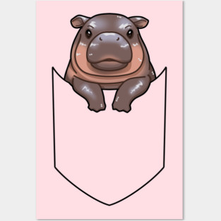 Moo Deng Bouncy Pig Viral Pygmy Hippo Posters and Art