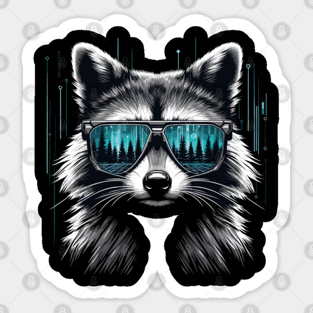 Raccoon Sunglasses Sticker by JessArty