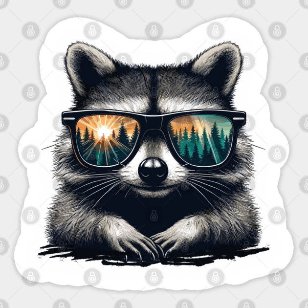 Funny Raccoon Sticker by JessArty