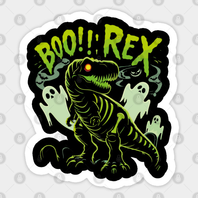 Halloween Dinosaur Boo Rex Sticker by JessArty
