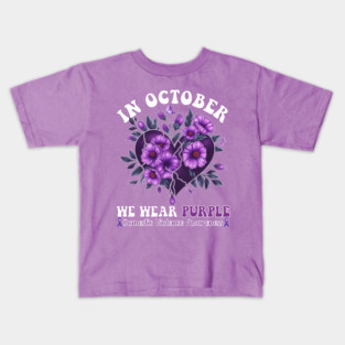 In October We Wear Purple Kids T-Shirt