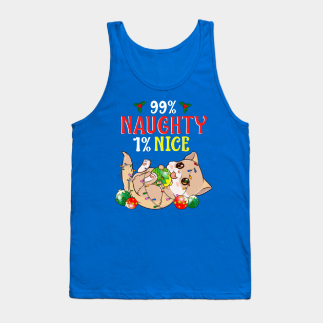 Naughty or Nice Christmas Cat Funny Humor Tank Top by creative