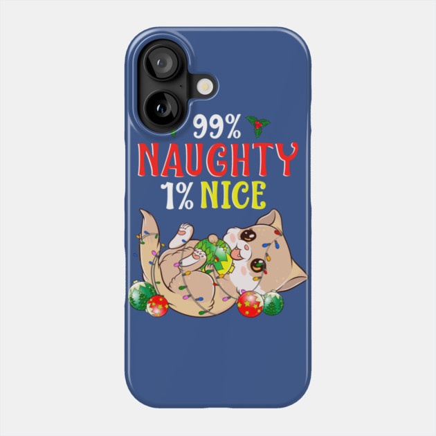 Naughty or Nice Christmas Cat Funny Humor Phone Case by creative