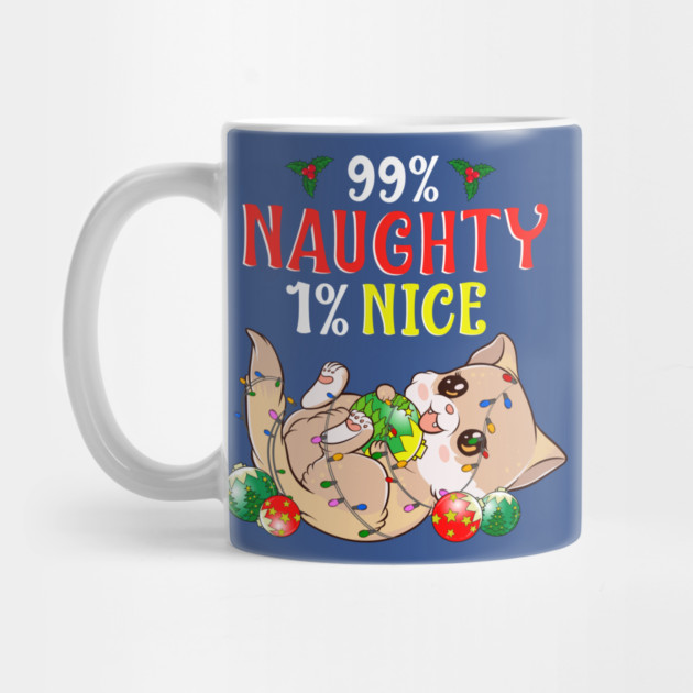 Naughty or Nice Christmas Cat Funny Humor by creative