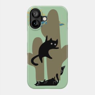 Catcus Prickly Predicament Fun Summer Cat Lovers Phone Case