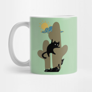 Catcus Prickly Predicament Fun Summer Cat Lovers Mug
