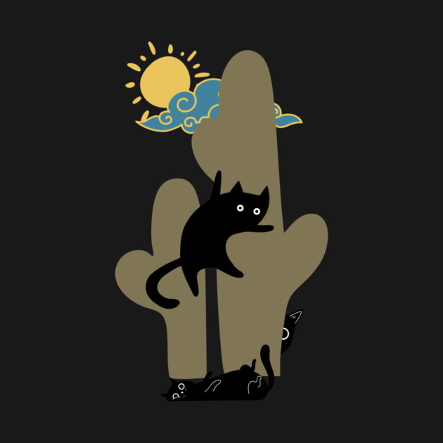 Catcus Prickly Predicament Fun Summer Cat Lovers by casualteesinc