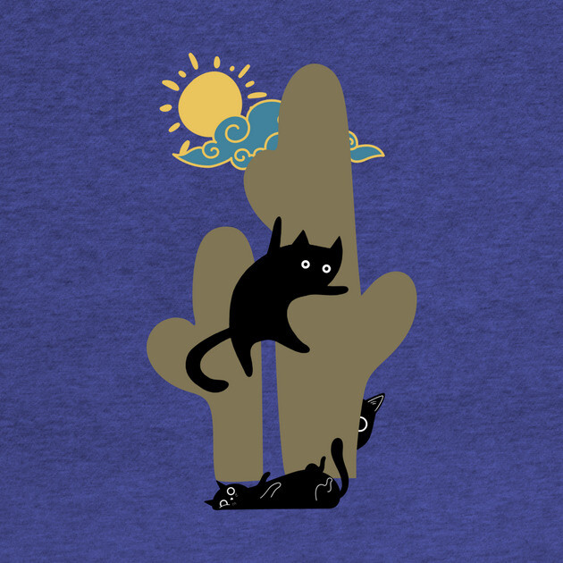 Catcus Prickly Predicament Fun Summer Cat Lovers by casualteesinc