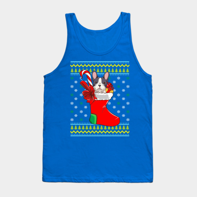Bulldog Ugly Christmas Sweater Tank Top by creative