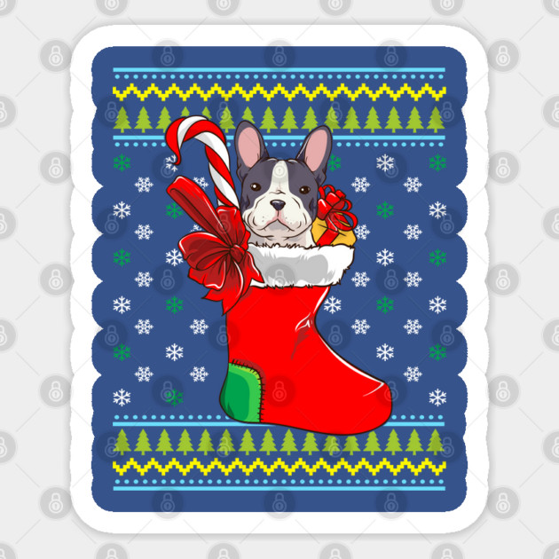 Bulldog Ugly Christmas Sweater Sticker by creative