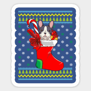 Bulldog Ugly Christmas Sweater Magnet