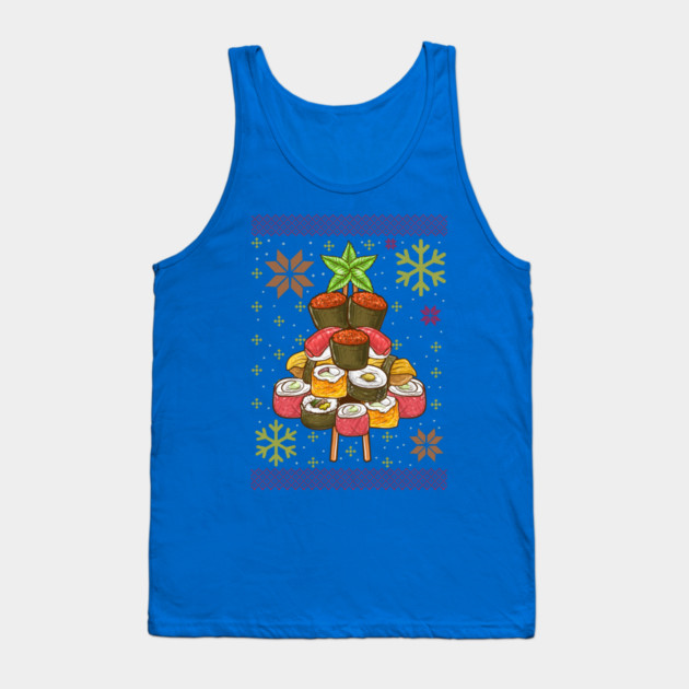 Sushi Ugly Christmas Tree Tank Top by creative