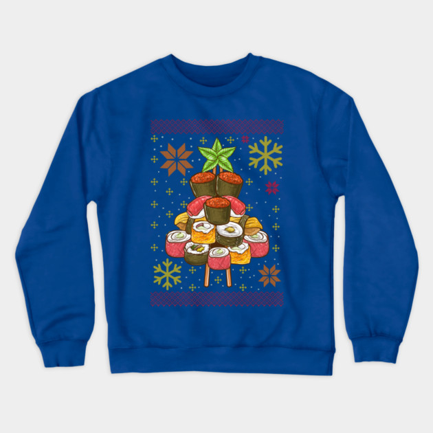 Sushi Ugly Christmas Tree Crewneck Sweatshirt by creative