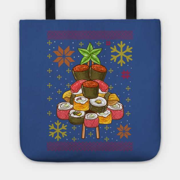 Sushi Ugly Christmas Tree Tote by creative