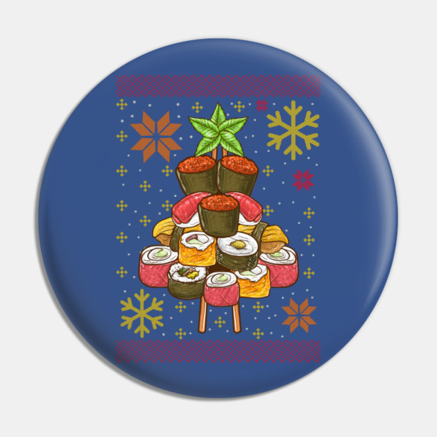 Sushi Ugly Christmas Tree Pin by creative