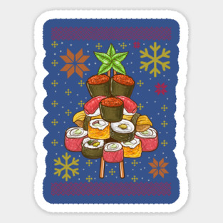 Sushi Ugly Christmas Tree Sticker