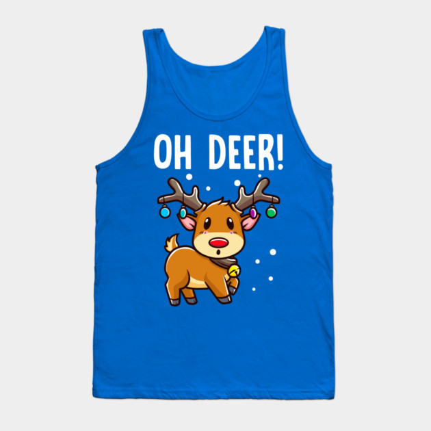 Oh Deer! Christmas Kawaii Deer Tank Top by creative
