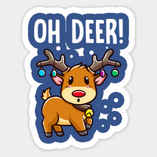 Oh Deer! Christmas Kawaii Deer Sticker