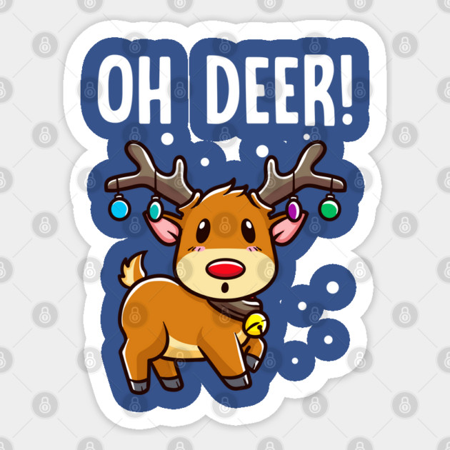 Oh Deer! Christmas Kawaii Deer Sticker by creative