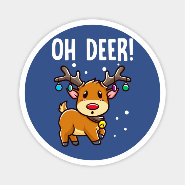 Oh Deer! Christmas Kawaii Deer Magnet by creative