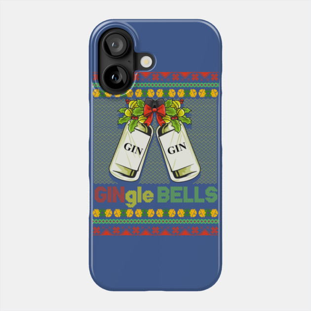 Gin-gle Bells Ugly Christmas Sweater Phone Case by creative