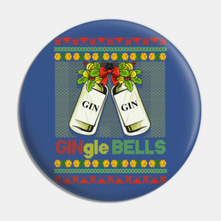 Gin-gle Bells Ugly Christmas Sweater Pin