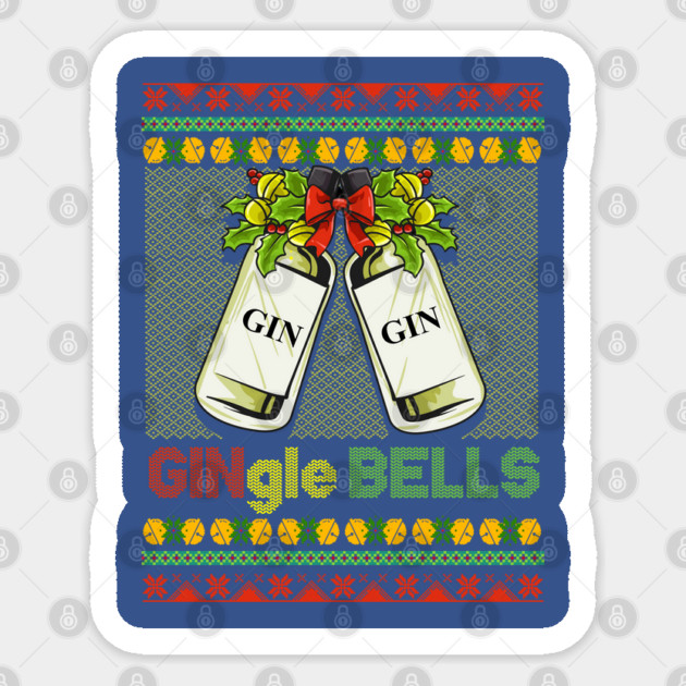 Gin-gle Bells Ugly Christmas Sweater Sticker by creative