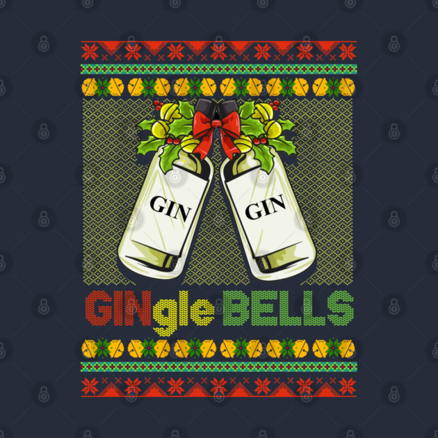 Gin-gle Bells Ugly Christmas Sweater by creative