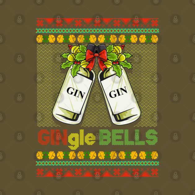 Gin-gle Bells Ugly Christmas Sweater by creative