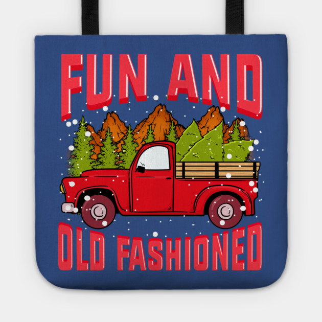 Fun Old fashioned Christmas Retro Vintage Truck Funny Tote by creative