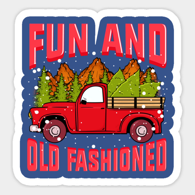 Fun Old fashioned Christmas Retro Vintage Truck Funny Magnet by creative