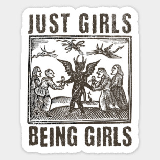 Vintage Witches Coven Girls Being Girls Funny Witchy Vibes Sticker