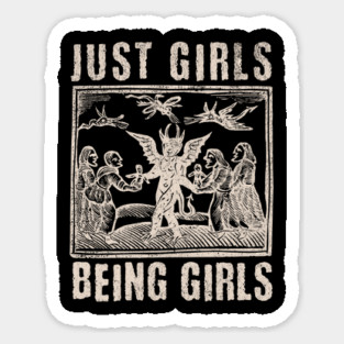 Vintage Witches Coven Girls Being Girls Funny Witchy Vibes Sticker