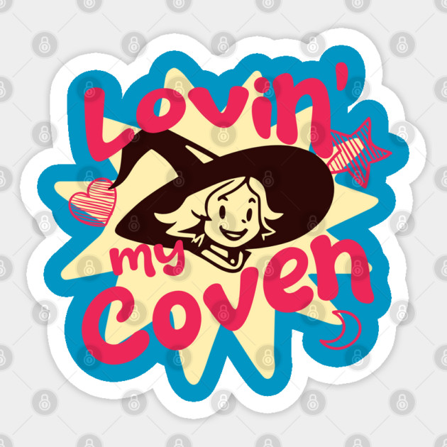 Vintage Witches Coven Lovin My Coven Funny Witchy Vibes Sticker by Yesteeyear