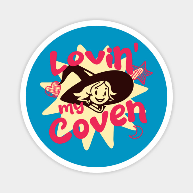 Vintage Witches Coven Lovin My Coven Funny Witchy Vibes Magnet by Yesteeyear